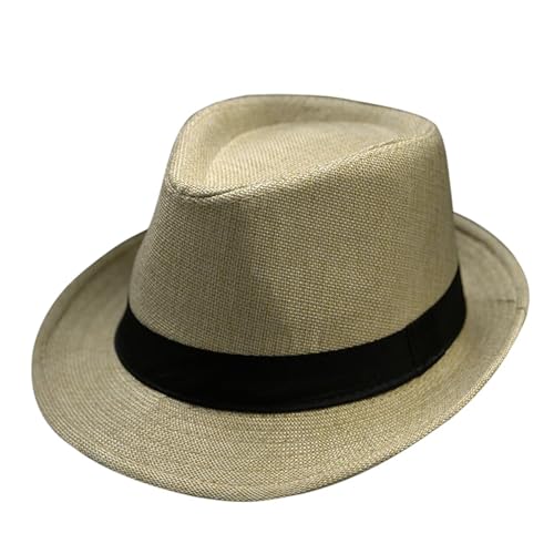 MZSKLW Zylinder for Herren, elegante Vintage-Krempe, Jazz-Strand-Unisex-Klassiker-Kappe(Light Green) von MZSKLW