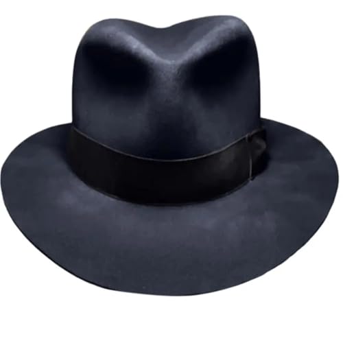 MZSKLW Zylinder mit gewebtem Gürtel, Dekor for Zauberer, Rollenspiel-Kostüm, Club-Hut(Dark blue) von MZSKLW