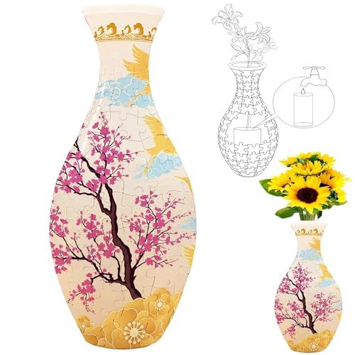 MZSX 3D-Puzzle-Vase, einzigartige Kunstblumen-Puzzles für Blumenarrangement und Heimdekoration, abnehmbar, 160 Stück 3D-Puzzles, DIY-Puzzle-Blumenvase, für Wohnzimmer, Büro, Blumenarrangement MZSX 3D-Puzzle-Vase, einzigartige Kunstblumen-Puzzles für Blumenarrangement und Heimdekoration, abnehmbar, 160 Stück 3D-Puzzles, DIY-Puzzle-Blumenvase, für Wohnzimmer, Büro, Blumenarrangement von MZSX