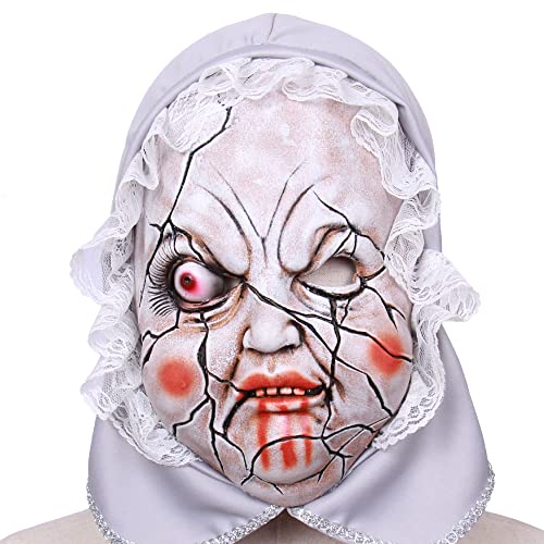 Vampir-Maske Alte Frau Oma Karneval Masken Gruselige Monster Halloween-Kostüm-Party-Dämonen Cosplay-Requisiten Kopfmasken Gruseliger von MZSX