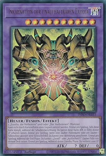INFO-DE033 - Inkarnation der Unaufhaltbaren Exodia - Ultra Rare - Deutsch - 1. Auflage - The Infinite Forbidden - mit MZTCG Versandschutz - Yugioh INFO-DE033 - Inkarnation der Unaufhaltbaren Exodia - Ultra Rare - Deutsch - 1. Auflage - The Infinite Forbidden - mit MZTCG Versandschutz - Yugioh von MZTCG