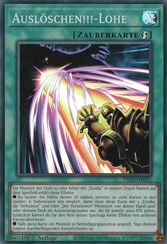 INFO-DE055 - Auslöschen!!!-Lohe - Super Rare - Deutsch - 1. Auflage - The Infinite Forbidden - mit MZTCG Versandschutz Yugioh von MZTCG