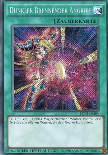 LDK2-DES04 - Dunkler brennender Angriff - Secret Rare - Reprint - Deutsch - Legendary Decks II - mit MZTCG Versandschutz Yugioh von MZTCG