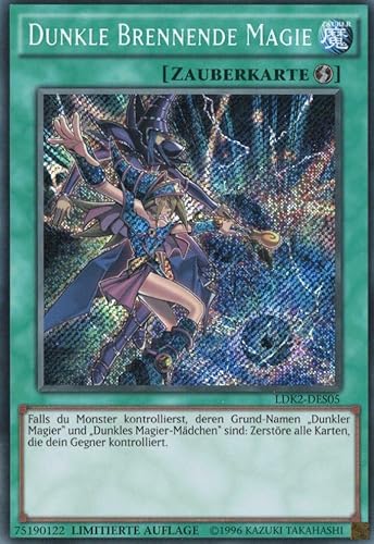 LDK2-DES05 - Dunkle brennende Magie - Secret Rare - Reprint - Deutsch - Legendary Decks II - mit MZTCG Versandschutz Yugioh von MZTCG