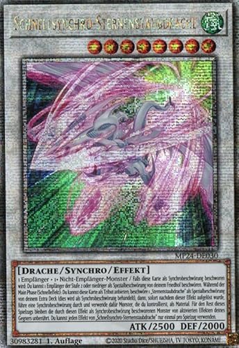 MP24-DE030 - Schnellsynchro-Sternenstaubdrache - Quarter Century Secret Rare - Deutsch - 1. Auflage - 25th Anniversary Tin: Dueling Mirrores - mit MZTCG Versandschutz Yugioh von MZTCG