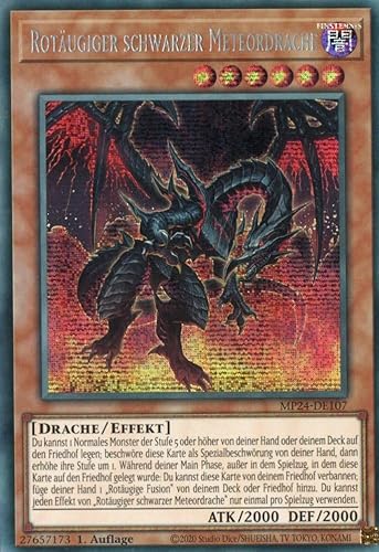 MP24-DE107 - Rotäugiger schwarzer Meteordrache - Secret Rare - Deutsch - 1. Auflage - 25th Anniversary Tin: Dueling Mirrores - mit MZTCG Versandschutz Yugioh von MZTCG