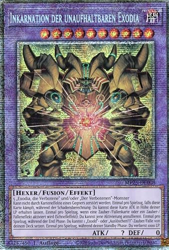 MP25-DE008 - Inkarnation Der Unaufhaltbaren Exodia - Starlight Rare - Deutsch - 1. Auflage - 2025 Mega-Pack Tin - mit MZTCG Versandschutz Yugioh von MZTCG