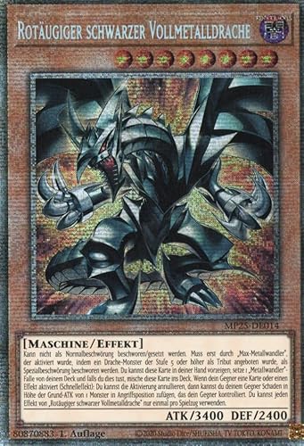 MP25-DE014 - Rotäugiger Schwarzer Vollmetalldrache - Starlight Rare - Deutsch - 1. Auflage - 2025 Mega-Pack Tin - mit MZTCG Versandschutz Yugioh von MZTCG