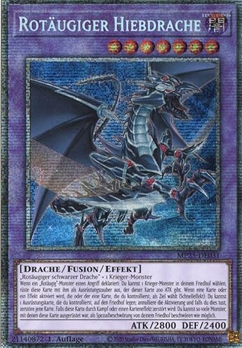 MP25-DE031 - Rotäugiger Hiebdrache - Starlight Rare - Deutsch - 1. Auflage - 2025 Mega-Pack Tin - mit MZTCG Versandschutz Yugioh von MZTCG