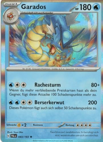 MZTCG - Garados PAL 043 - Entwicklungen In Paldea - Sammelkarte - Deutsch - mit MZTCG Versandschutz von MZTCG