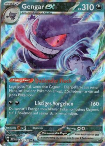 MZTCG - Gengar EX - TEF 104 - Gewalten Der Zeit - Sammelkarte - Deutsch - Holografisch - mit MZTCG Versandschutz MZTCG - Gengar EX - TEF 104 - Gewalten Der Zeit - Sammelkarte - Deutsch - Holografisch - mit MZTCG Versandschutz von MZTCG