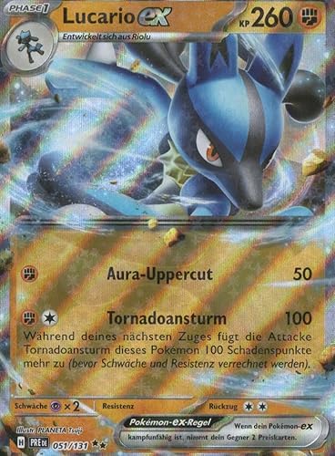 MZTCG - Lucario EX - PRE 051 - Prismatische Entwicklungen - Sammelkarte - Deutsch - Holografisch - mit MZTCG Versandschutz von MZTCG