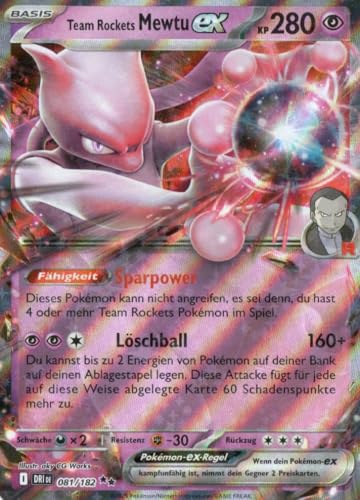 MZTCG - Mewtu EX DR1 081 - Ewige Rivalen - Sammelkarte - Deutsch - Holografisch - mit MZTCG Versandschutz von MZTCG