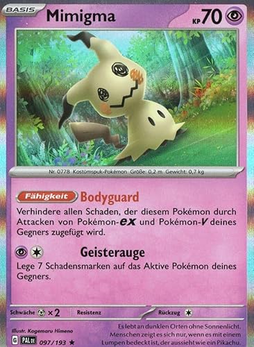 MZTCG - Mimigma PAL 097 - Entwicklungen In Paldea - Sammelkarte - Deutsch - Holografisch - mit MZTCG Versandschutz von MZTCG