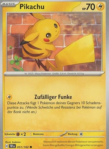 MZTCG - Pikachu TEF 051 - Gewalten Der Zeit - Sammelkarte - Deutsch - mit MZTCG Versandschutz von MZTCG