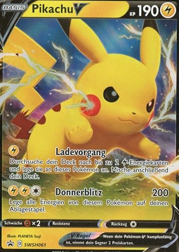 MZTCG - Pikachu V SWSH 061 - SWSH Black Star Promos - Sammelkarte - Deutsch - Holografisch - mit MZTCG Versandschutz von MZTCG