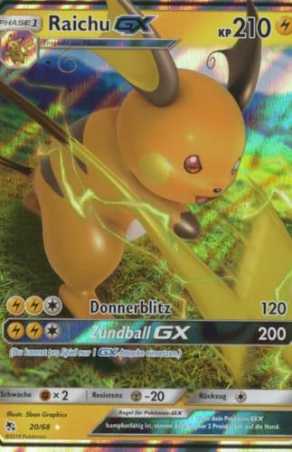MZTCG - Raichu GX HIF 020 - Verborgenes Schicksal - Sammelkarte - Deutsch - mit MZTCG Versandschutz von MZTCG