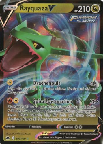MZTCG - Rayquaza V CRZ 100 - Zenit Der Könige - Sammelkarte - Deutsch - Holografisch - mit MZTCG Versandschutz von MZTCG