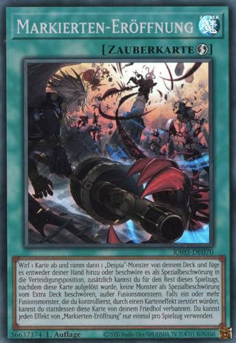 RA03-DE070 - Markierten-Eröffnung - Super Rare - Deutsch - 1. Auflage - Quarter Century Bonanza - mit MZTCG Versandschutz Yugioh RA03-DE070 - Markierten-Eröffnung - Super Rare - Deutsch - 1. Auflage - Quarter Century Bonanza - mit MZTCG Versandschutz Yugioh von MZTCG