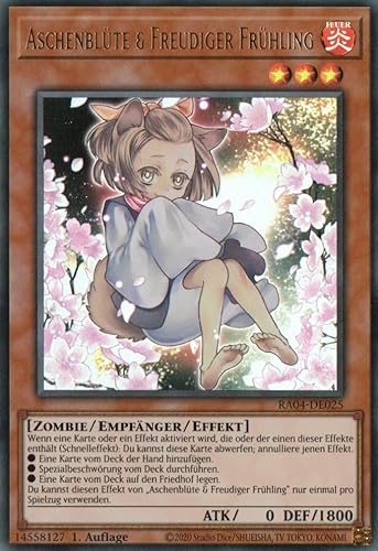 RA04-DE025 - Aschenblüte & Freudiger Frühling - Ultra Rare - Deutsch - 1. Auflage - Quarter Century Stampede - mit MZTCG Versandschutz Yugioh von MZTCG