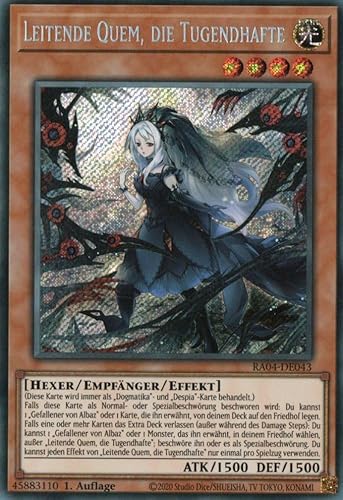 RA04-DE043 - Leitende Quem, Die Tugendhafte - Secret Rare - Deutsch - 1. Auflage - Quarter Century Stampede - Mit MZTCG Versandschutz Yugioh von MZTCG
