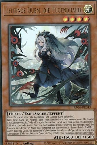 RA04-DE043 - Leitende Quem, die Tugendhafte - Ultra Rare - Deutsch - 1. Auflage - Quarter Century Stampede - mit MZTCG Versandschutz Yugioh von MZTCG