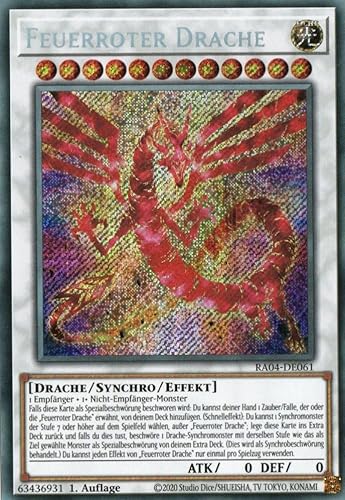 RA04-DE061 - Feuerroter Drache - Secret Rare - Deutsch - 1. Auflage - Quarter Century Stampede - Mit MZTCG Versandschutz Yugioh RA04-DE061 - Feuerroter Drache - Secret Rare - Deutsch - 1. Auflage - Quarter Century Stampede - Mit MZTCG Versandschutz Yugioh von MZTCG