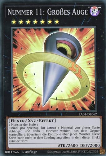 RA04-DE062 - Nummer 11: Großes Auge - Super Rare - Deutsch - 1. Auflage - Quarter Century Stampede - mit MZTCG Versandschutz Yugioh von MZTCG