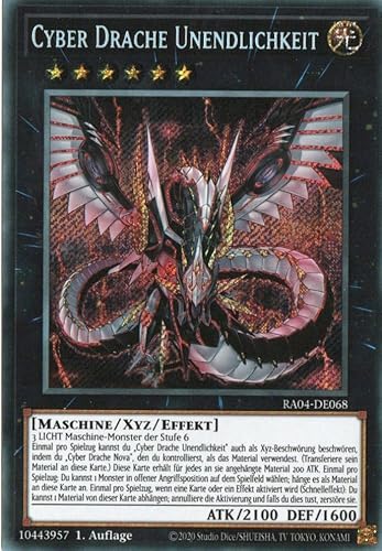 RA04-DE068 - Cyber Drache Unendlichkeit - Secret Rare - Deutsch - 1. Auflage - Quarter Century Stampede - Mit MZTCG Versandschutz Yugioh von MZTCG