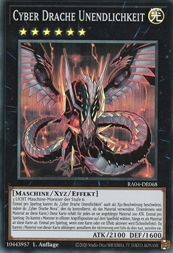 RA04-DE068 - Cyber Drache Unendlichkeit - Super Rare - Deutsch - 1. Auflage - Quarter Century Stampede - Mit MZTCG Versandschutz Yugioh von MZTCG