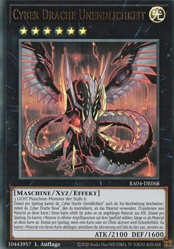 RA04-DE068 - Cyber Drache Unendlichkeit - Ultra Rare - Deutsch - 1. Auflage - Quarter Century Stampede - mit MZTCG Versandschutz Yugioh von MZTCG