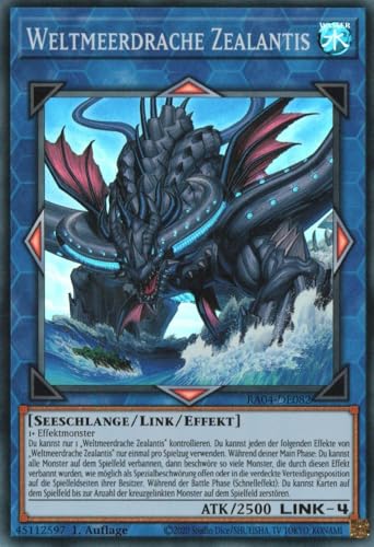 RA04-DE082 - Weltmeerdrache Zealantis - Super Rare - Deutsch - 1. Auflage - Quarter Century Stampede - mit MZTCG Versandschutz Yugioh von MZTCG