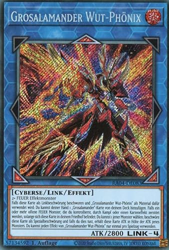 RA04-DE083 - Grosalamander Wut-Phönix - Secret Rare - Deutsch - 1. Auflage - Quarter Century Stampede - Mit MZTCG Versandschutz Yugioh von MZTCG
