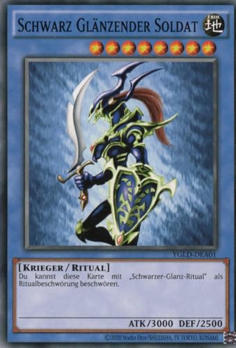YGLD-DEA01 - Schwarz Glänzender Soldat - Common - Reprint - Deutsch - Yugi's Legendary Decks - mit MZTCG Versandschutz Yugioh von MZTCG