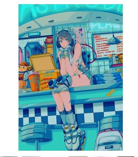 MZlier Puzzlespiele 1000 Stück Niedliche Mode Skateboard Mädchen Farbe Anime Jigsaw Puzzle Educational Games Herausforderndes Spiel G11130804A(29.52inX19.68in) von MZlier
