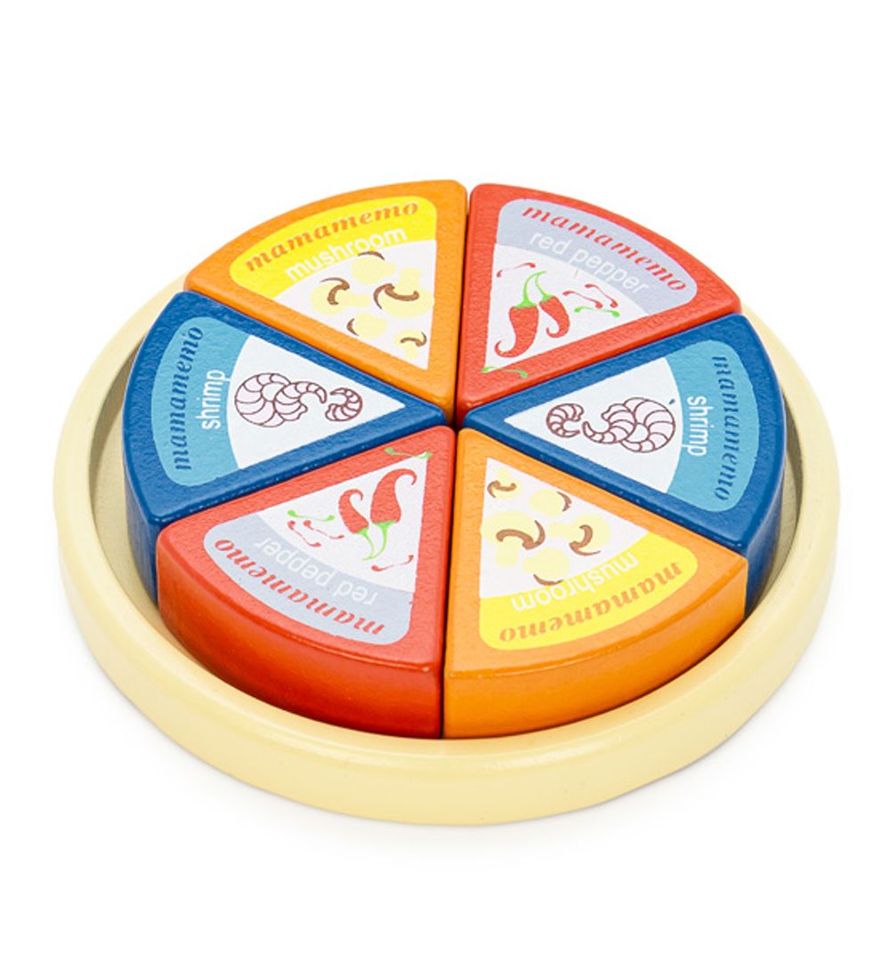 MaMaMeMo Spiellebensmittel - Holz - Rund Käse m. Dreiecke - MaMaMeMo - One Size - Spiellebensmittel von MaMaMeMo