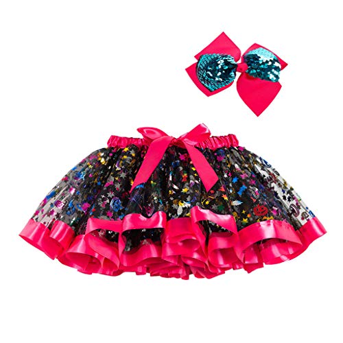 MaNMaNing 儿童女孩万圣节派对舞蹈芭蕾舞服装薄纱 Karneval (Hot Pink, 5-8 Years) von MaNMaNing