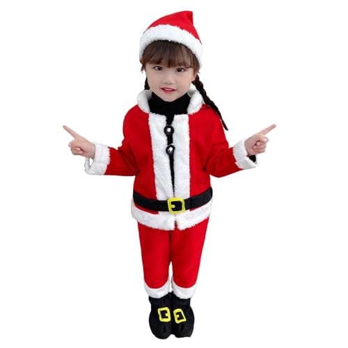 MaNMaNing Kleinkind Jungen Mädchen Weihnachten Santa Fleece Warm Outwear Cosplay Set Outfits Kleidung Karneval Weihnachten Party Cosplay Kleidung (RD2, 18-24 Months) von MaNMaNing