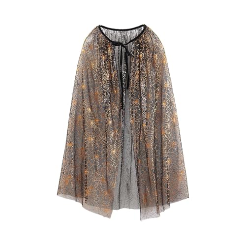 MaNMaNing Kleinkind Mädchen Lace Up Cape Kostüm Halloween Party Robe Kinder Urlaub Party Mantel (Gold, 2-10 Years) von MaNMaNing