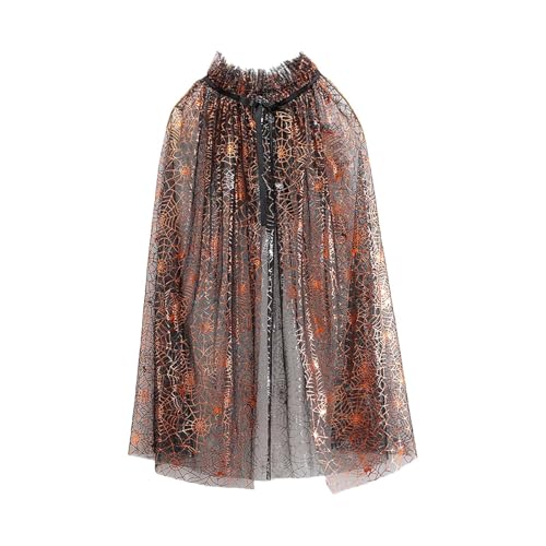 MaNMaNing Kleinkind Mädchen Lace Up Cape Kostüm Halloween Party Robe Kinder Urlaub Party Mantel (Orange, 2-10 Years) von MaNMaNing