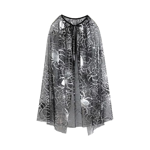 MaNMaNing Kleinkind Mädchen Lace Up Cape Kostüm Halloween Party Robe Kinder Urlaub Party Mantel (Silver, 2-10 Years) von MaNMaNing