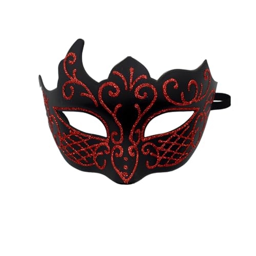 MaNMaNing Maskerade-Retro-Partygesicht, geeignet für Maskerade-Karnevalsparty-Geburtstagskostüme Karneval Cosplay Partys Kostüm (Red, One Size) von MaNMaNing
