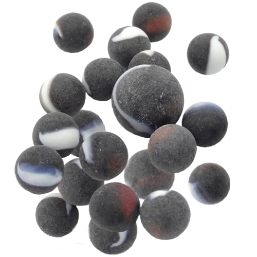MaRécréation-MesBilles 6Q-4BRZ-Y6HX Lot de 16 mm 25 mm Pirate Murmeln, Schwarz, 20 Billes + 1 Calot von MaRécréation-MesBilles