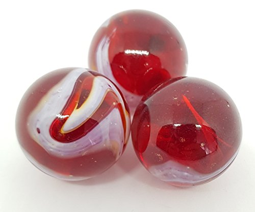 MaRécréation - 3 Glaskugeln, Old Fashioned, SKU-25-Old-Leguan, Rot, 25 mm MaRécréation - 3 Glaskugeln, Old Fashioned, SKU-25-Old-Leguan, Rot, 25 mm von MaRécréation