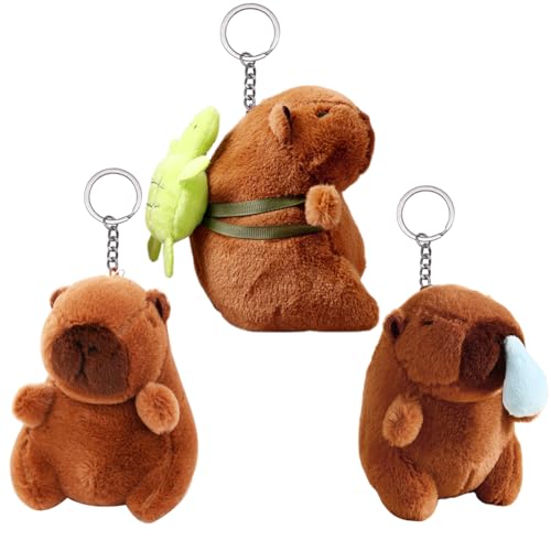 Capybara Kuscheltier, Capybara Plüschtiere, 3pcs Simulation Capybara Plüsch, Realistisches Weiches Capybara-Spielzeug, Capybara Geschenke Meerschweinchen Spielzeug für Kinder von MaSif