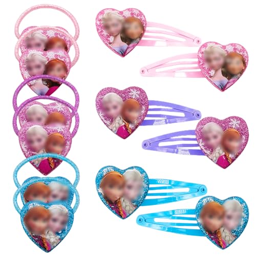 MaSif Haarspange Haarring Eiskönigin 12PCS Eiskönigin Haarspangen Kinderschmuck Prinzessin Haarklammern Kinder Haarnadel Geschenk für Geburtstag Geschenk von MaSif