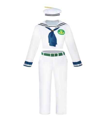 MaYng Anime Higashikata Josuke Cosplay Kostüm Herren Halloween Uniform Anzug Komplettes Set Weiß Outfits (Small) von MaYng