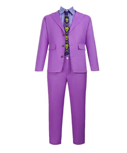 MaYng Anime Kira Yoshikage Cosplay Kostüm Herren Halloween Uniform Anzug Komplettes Set Lila Outfits (XX-Small) von MaYng
