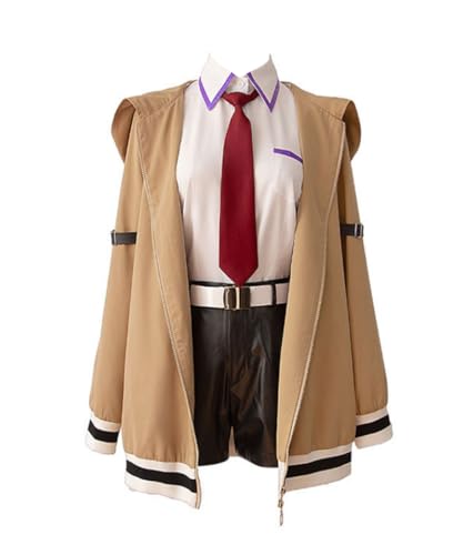 MaYng Anime Makise Kurisu Cosplay-Kostüm für Damen, Halloween, Uniform, Anzug, Braun, komplettes Set, Outfits (Damen, Größe S) von MaYng