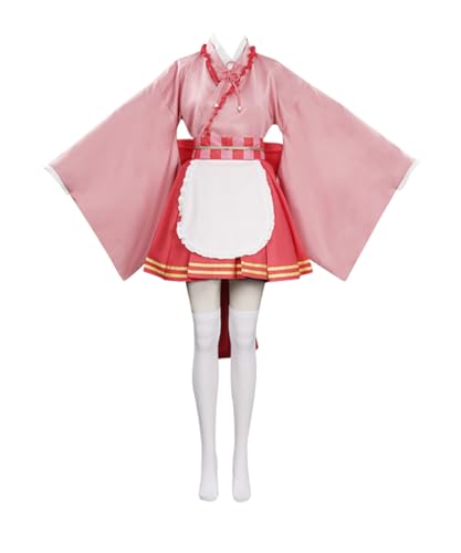 MaYng Damen Anime Kamado Nezuko Cosplay Kostüm Lolita-Uniform Schürze Kleid Halloween Cosplay Party (Damen-S) von MaYng